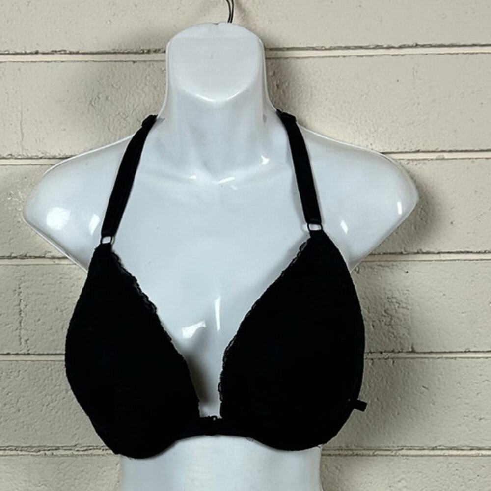 Victoria’s Secret Black Lace Racerback Push Up Bra size 36DDD